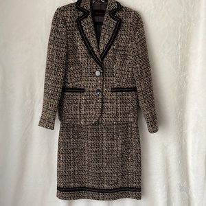 Steilmann Tweed Top & Skirt Suit Set Womens size 8